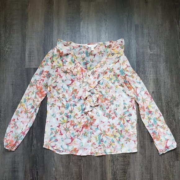 Long Sleeve Sheer Blouse - Picture 1 of 6